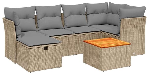 VidaXL Polyrattan Kerti Ülőgarnitúra - 7 részes