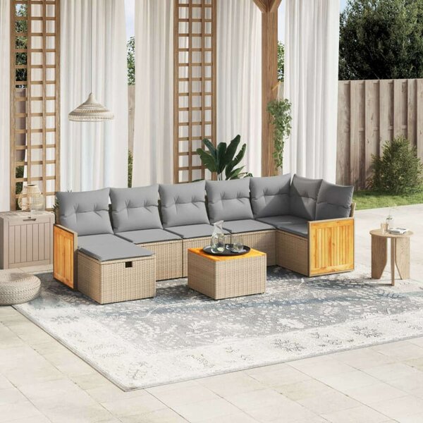 VidaXL Polyrattan Kerti Ülőgarnitúra - 8 részes