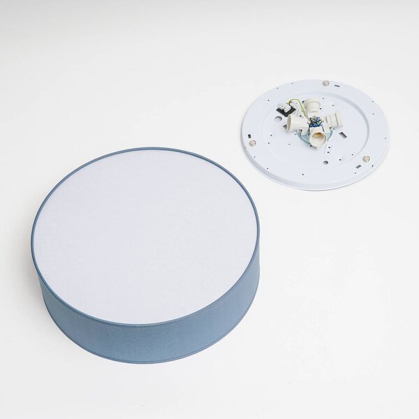 TK Lighting Rondo mennyezeti világítás, kék, Ø 45 cm, dimmelhető, Kék, Hálószoba, Textil / szövet / selyem, Modern