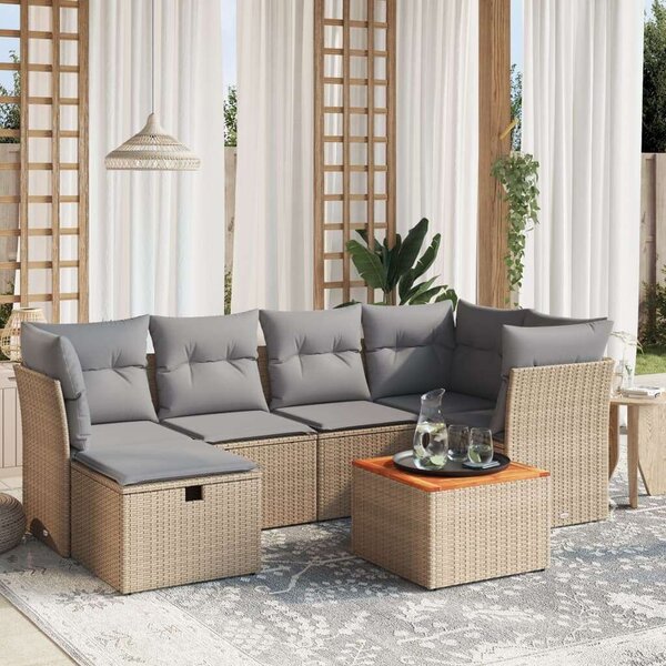 VidaXL Polyrattan Kerti Ülőgarnitúra - 7 részes