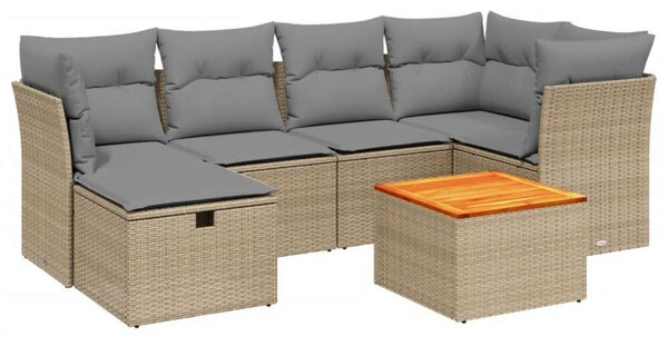 VidaXL Polyrattan Kerti Ülőgarnitúra - 7 részes