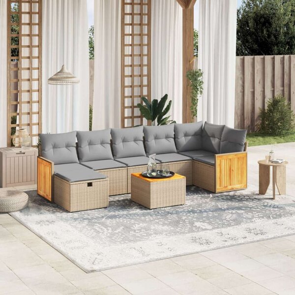 VidaXL Polyrattan Kerti Ülőgarnitúra - 8 részes