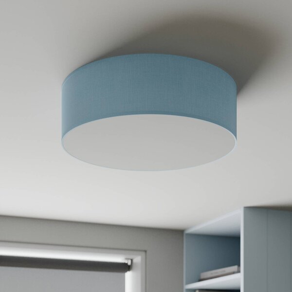 TK Lighting Rondo mennyezeti világítás, kék, Ø 45 cm, dimmelhető, Kék, Hálószoba, Textil / szövet / selyem, Modern