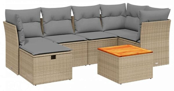 VidaXL Polyrattan Kerti Ülőgarnitúra - 7 részes
