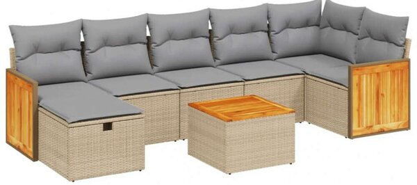 VidaXL Polyrattan Kerti Ülőgarnitúra - 8 részes