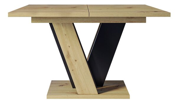 Asztal Goodyear 125Fekete, Artisan tölgy, 75x90x120cm, Hosszabbíthatóság, Laminált forgácslap, Laminált forgácslap