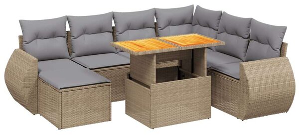 VidaXL Polyrattan Kerti Ülőgarnitúra - 8 részes - Bézs