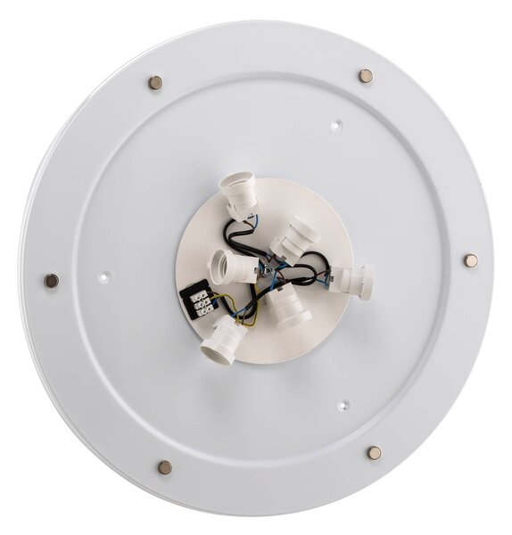 TK Lighting Rondo mennyezeti világítás, szürke Ø 80 cm, dimmelhető, Alu / szürke / cink, Hálószoba, Textil / szövet / selyem, Modern
