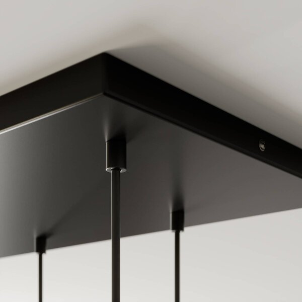 TK Lighting Cubus lógó világítás, 95 cm hosszú, 8 izzós, füstszürke, üveg, dimmelhető, Fekete, Nappali / Étkező, Üveg, Modern