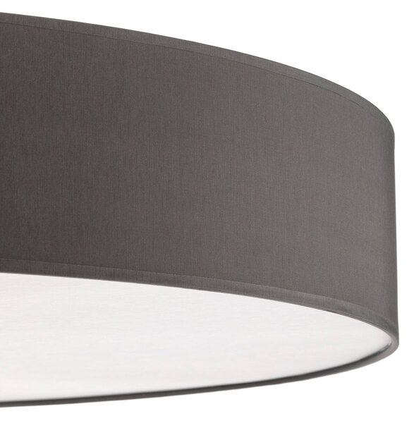 TK Lighting Rondo mennyezeti világítás, szürke Ø 80 cm, dimmelhető, Alu / szürke / cink, Hálószoba, Textil / szövet / selyem, Modern