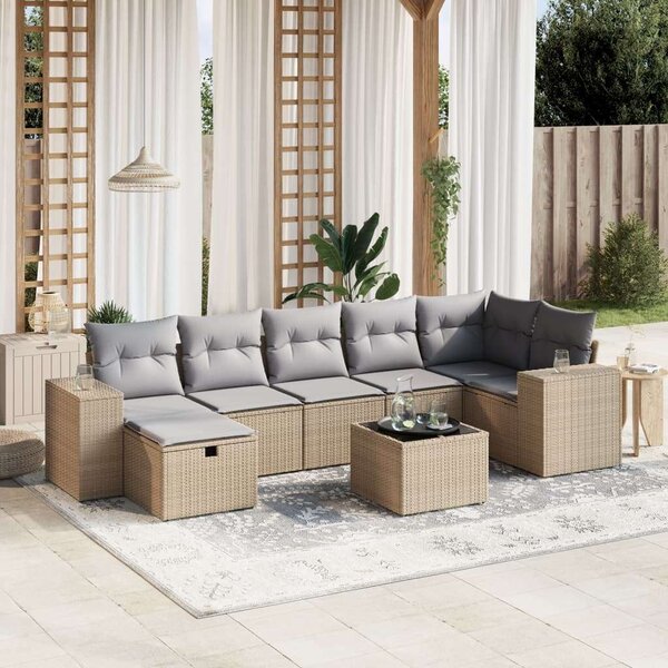VidaXL Polyrattan Kerti Ülőgarnitúra - 8 részes