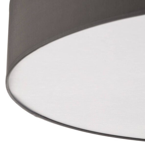 TK Lighting Rondo mennyezeti világítás, szürke Ø 80 cm, dimmelhető, Alu / szürke / cink, Hálószoba, Textil / szövet / selyem, Modern