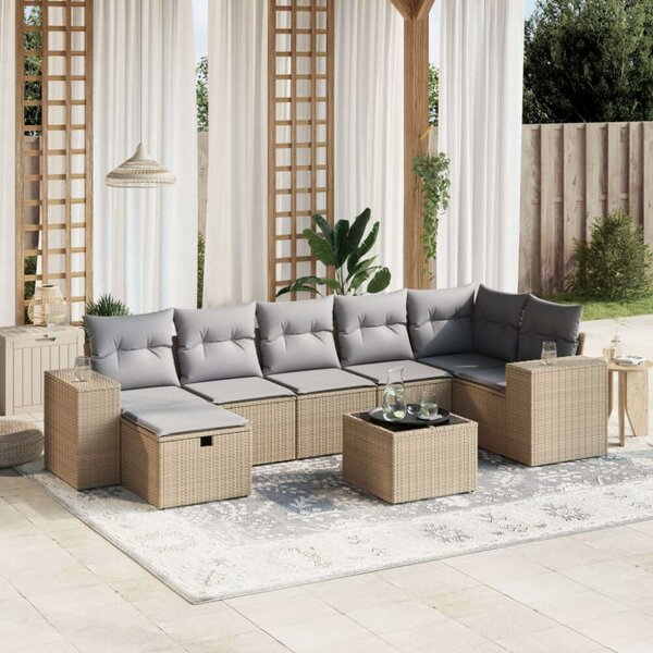 VidaXL Polyrattan Kerti Ülőgarnitúra - 8 részes