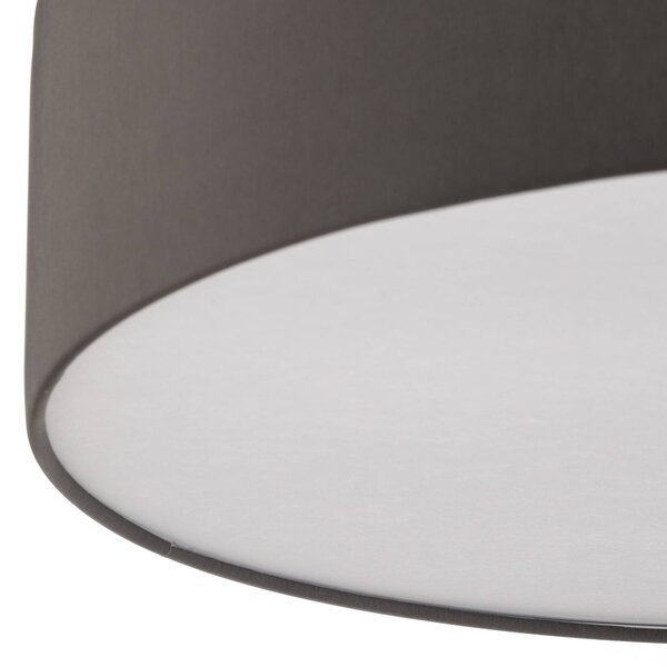 TK Lighting Rondo mennyezeti világítás, szürke Ø 45 cm, dimmelhető, Alu / szürke / cink, Hálószoba, Textil / szövet / selyem, Modern