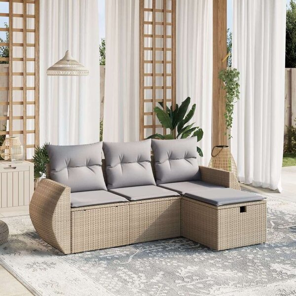 VidaXL Polyrattan Kerti Ülőgarnitúra - 4 részes