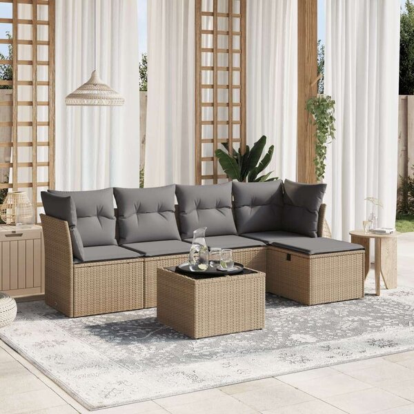 VidaXL Polyrattan Kerti Ülőgarnitúra - 6 részes