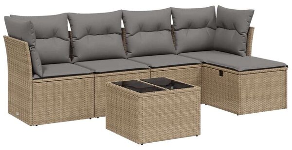 VidaXL Polyrattan Kerti Ülőgarnitúra - 6 részes