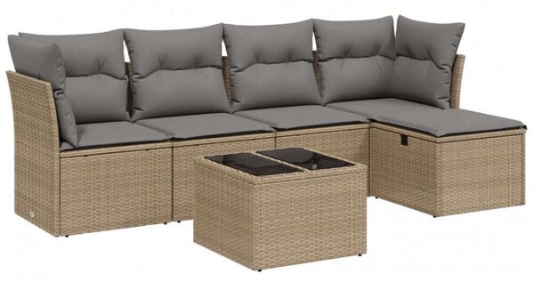 VidaXL Polyrattan Kerti Ülőgarnitúra - 6 részes