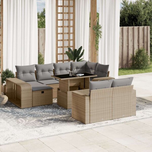 VidaXL Polyrattan Kerti Ülőgarnitúra - 11 részes - Bézs