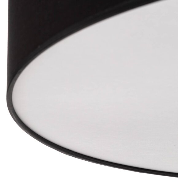 TK Lighting Rondo mennyezeti világítás, sötét szürke Ø 60 cm, dimmelhető, Fekete, Hálószoba, Textil / szövet / selyem, Modern