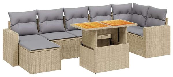 VidaXL Polyrattan Kerti Ülőgarnitúra - 8 részes - Bézs