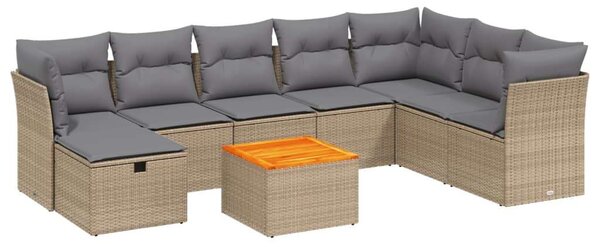VidaXL Polyrattan Kerti Ülőgarnitúra - 9 részes