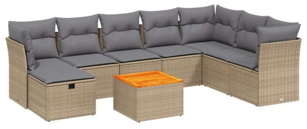 VidaXL Polyrattan Kerti Ülőgarnitúra - 9 részes