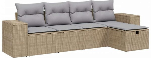 VidaXL Polyrattan Kerti Ülőgarnitúra - 5 részes - Bézs