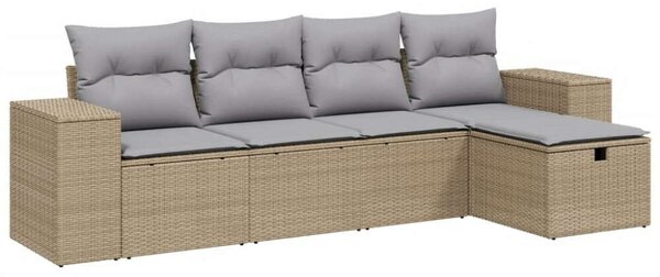 VidaXL Polyrattan Kerti Ülőgarnitúra - 5 részes - Bézs