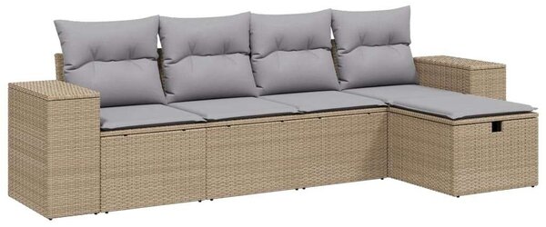 VidaXL Polyrattan Kerti Ülőgarnitúra - 5 részes - Bézs