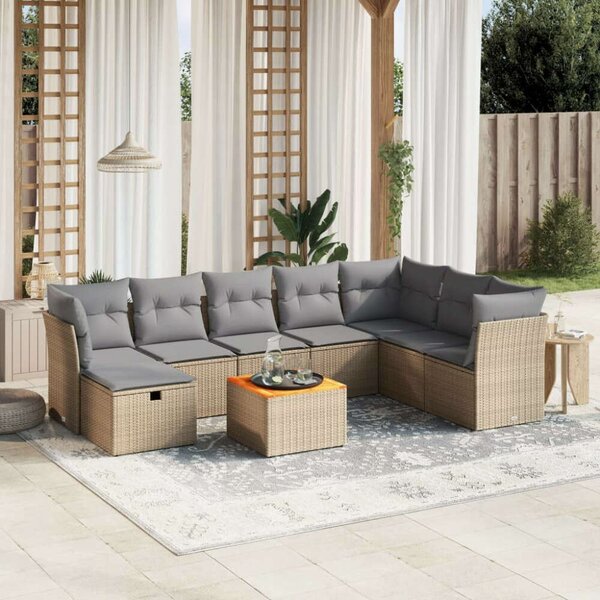 VidaXL Polyrattan Kerti Ülőgarnitúra - 9 részes