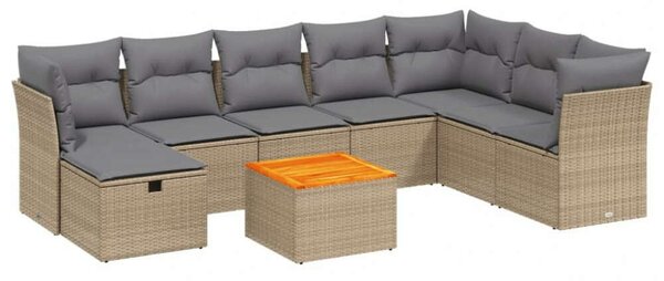 VidaXL Polyrattan Kerti Ülőgarnitúra - 9 részes