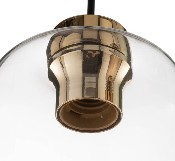 TK Lighting Marco Green lógó világítás, 3 izzós, átlátszó/zöld/barna, dimmelhető, Tiszta / átlátszó, Nappali / Étkező, Üveg, Modern