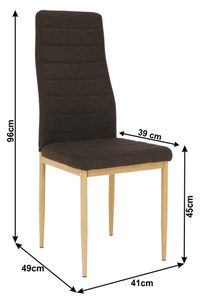 KONDELA Szék, sötétbarna szövet/bükk, COLETA NOVA