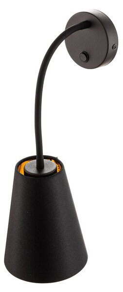 TK Lighting Fali világítás Wire, fekete/arany, Fekete, Nappali / Étkező, Textil / szövet / selyem, Modern