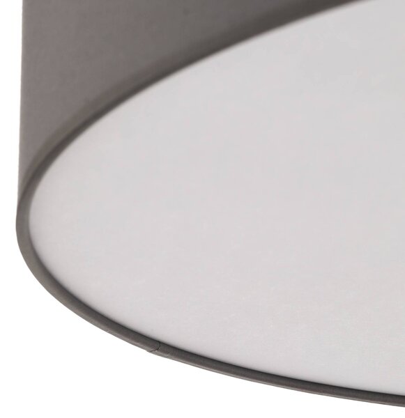 TK Lighting Rondo mennyezeti világítás, szürke Ø 60 cm, dimmelhető, Alu / szürke / cink, Hálószoba, Textil / szövet / selyem, Modern