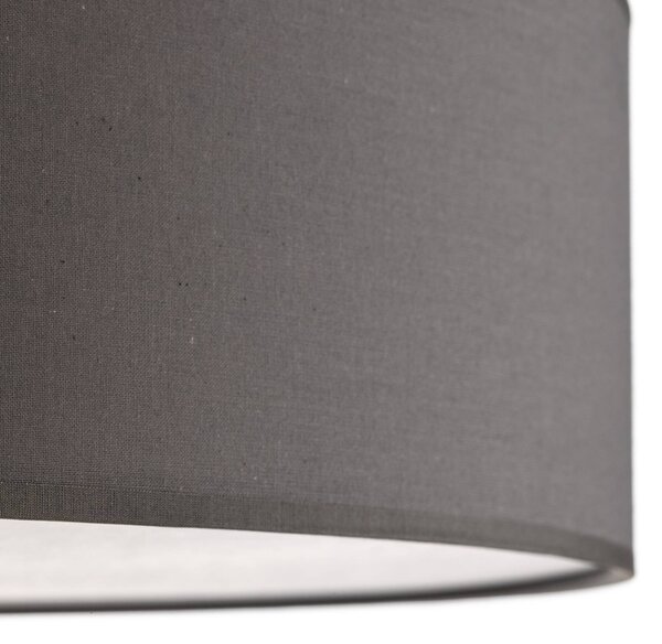 TK Lighting Rondo mennyezeti világítás, szürke Ø 60 cm, dimmelhető, Alu / szürke / cink, Hálószoba, Textil / szövet / selyem, Modern