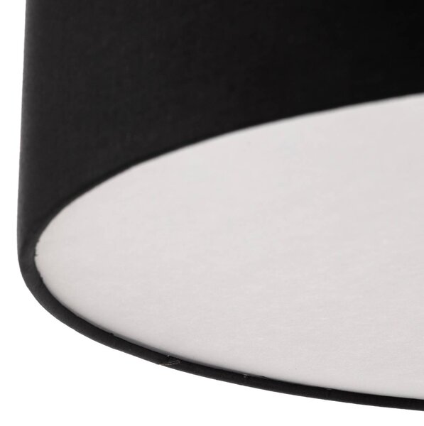 TK Lighting Rondo mennyezeti lámpa, fekete, Ø 50 cm, dimmelhető, Fekete, Hálószoba, Textil / szövet / selyem, Modern