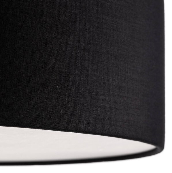 TK Lighting Rondo mennyezeti lámpa, fekete, Ø 50 cm, dimmelhető, Fekete, Hálószoba, Textil / szövet / selyem, Modern