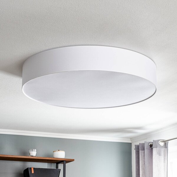 TK Lighting Rondo mennyezeti világítás, fehér Ø 80 cm, dimmelhető, Fehér / opál, Hálószoba, Textil / szövet / selyem, Modern