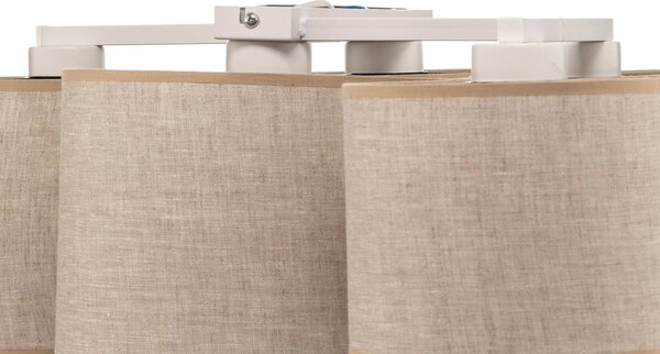 TK Lighting Mona Nature mennyezeti világítás, 5 izzós, természetes vászon, dimmelhető, Nappali / Étkező, Textil / szövet / selyem, Modern