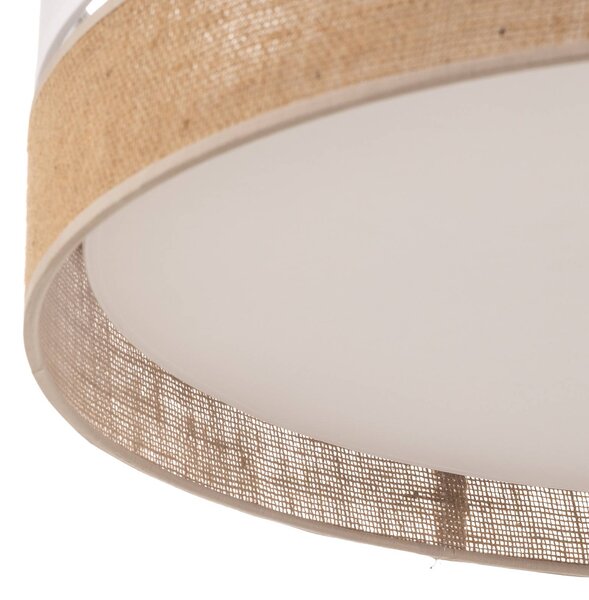 TK Lighting Linobianco mennyezeti világítás, Ø 60 cm, dimmelhető, Barna / rozsda, Nappali / Étkező, Textil / szövet / selyem, Modern