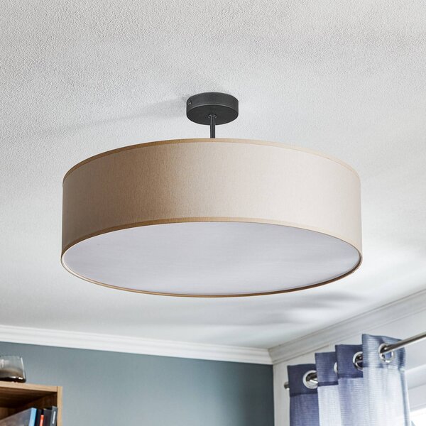 TK Lighting Rondo mennyezeti világítás, krém színű, Ø 60 cm, dimmelhető, Krém / borostyánsárga, Hálószoba, Textil / szövet / selyem, Modern