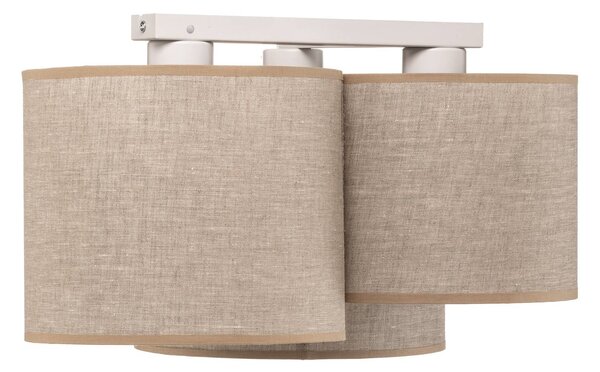 TK Lighting Mona Nature mennyezeti világítás, 3 izzós, természetes vászon, dimmelhető, Nappali / Étkező, Textil / szövet / selyem, Modern