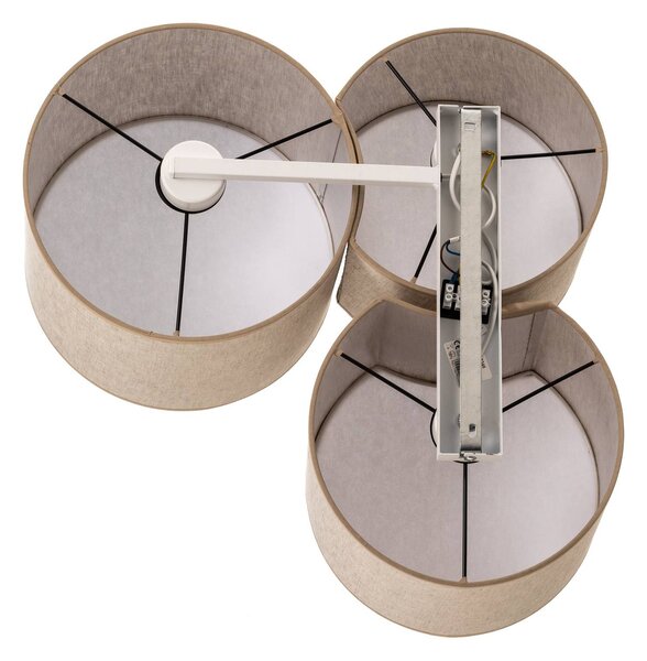 TK Lighting Mona Nature mennyezeti világítás, 3 izzós, természetes vászon, dimmelhető, Nappali / Étkező, Textil / szövet / selyem, Modern