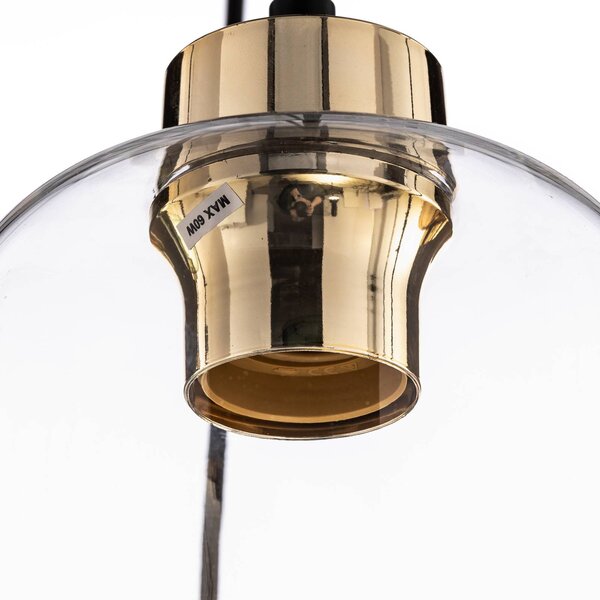 TK Lighting Marco Green lógó világítás, 6 izzós, átlátszó/zöld/barna, dimmelhető, Tiszta / átlátszó, Nappali / Étkező, Üveg, Modern