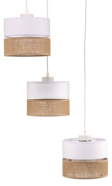 TK Lighting Linobianco lógó világítás, kerek, 3 izzós, dimmelhető, Fehér / opál, Nappali / Étkező, Textil / szövet / selyem, Modern