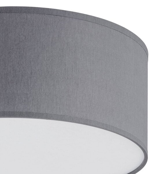 TK Lighting Rondo mennyezeti lámpa, szürke, Ø 50 cm, dimmelhető, Alu / szürke / cink, Hálószoba, Textil / szövet / selyem, Modern