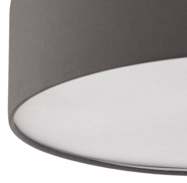 TK Lighting Rondo mennyezeti lámpa, szürke, Ø 50 cm, dimmelhető, Alu / szürke / cink, Hálószoba, Textil / szövet / selyem, Modern