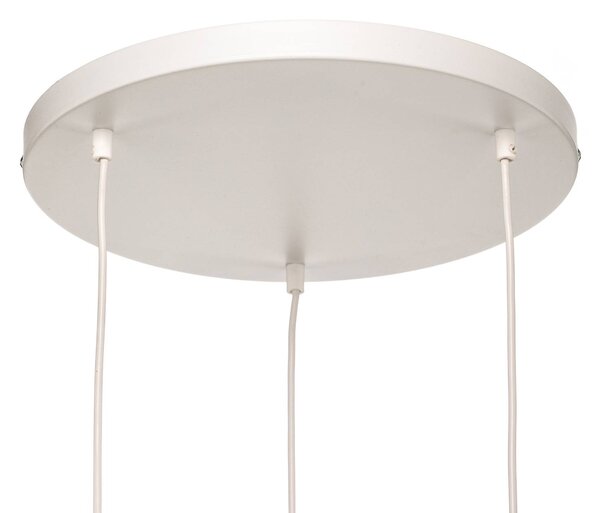 TK Lighting Linobianco lógó világítás, kerek, 3 izzós, dimmelhető, Fehér / opál, Nappali / Étkező, Textil / szövet / selyem, Modern